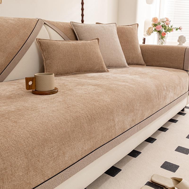 New Sofa Cover Universal In All Seasons, Simple Modern Non-Slip Seat Cushion, Chenille Sofa Cushion Cover Cloth Towel