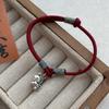 S999 Sterling Silver Horse Zodiac Red String Bracelet - Women's Hand-Woven Jewelry Design for Year of the Horse