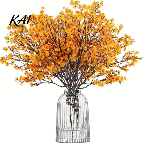 Lifelike Silk Branches for Seasonal Display Realistic Artificial Flowers Autumn Home Decoration, Floral Faux Botanical Decor Halloween Table