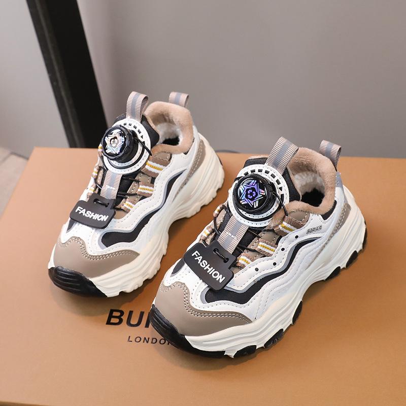 

Хлопковые кроссовки для девочек 2025 осень и зима новая детская застежка-кнопка для детей среднего и старшего возраста повседневные папины кроссовки нескользящая мягкая подошва 27-31 yards, 5 pairs in one hand хаки