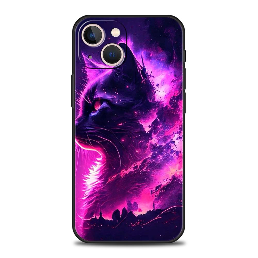 CAT Phone Case Cover for iPhone 16 15 14 13 12 Pro Max XR XS X 11 7 8 Plus Shockproof Silicone Soft TPU Shell Capas Coque Bags