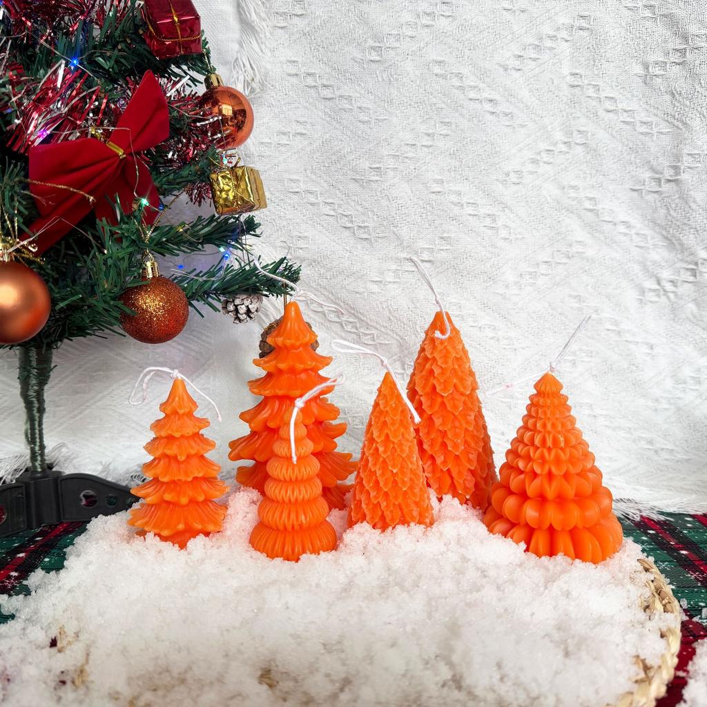 Christmas Macaron Colorful Creative Christmas Tree Shape Candle Christmas Gift Christmas Candle Candle Ornament