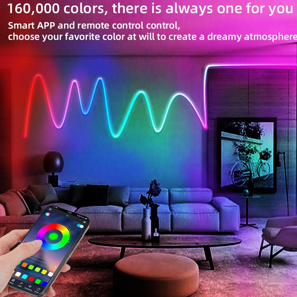 Smart WIFI Colorful Music Soft Light Strip Silicone Flexible DIY Modeling Light LED Neon Light Strip Set