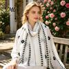 Breathable Sun Protection Shawl Solid Color Embroidered for Women, Lightweight Soft Gauze Scarf with Floral Versatile Waist Accessory Vine Texture,