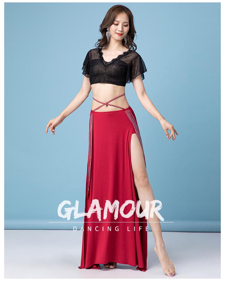 Huayu Sexy Belly Dance Slit Skirt Set – Women's Oriental Performance & Practice Outfit