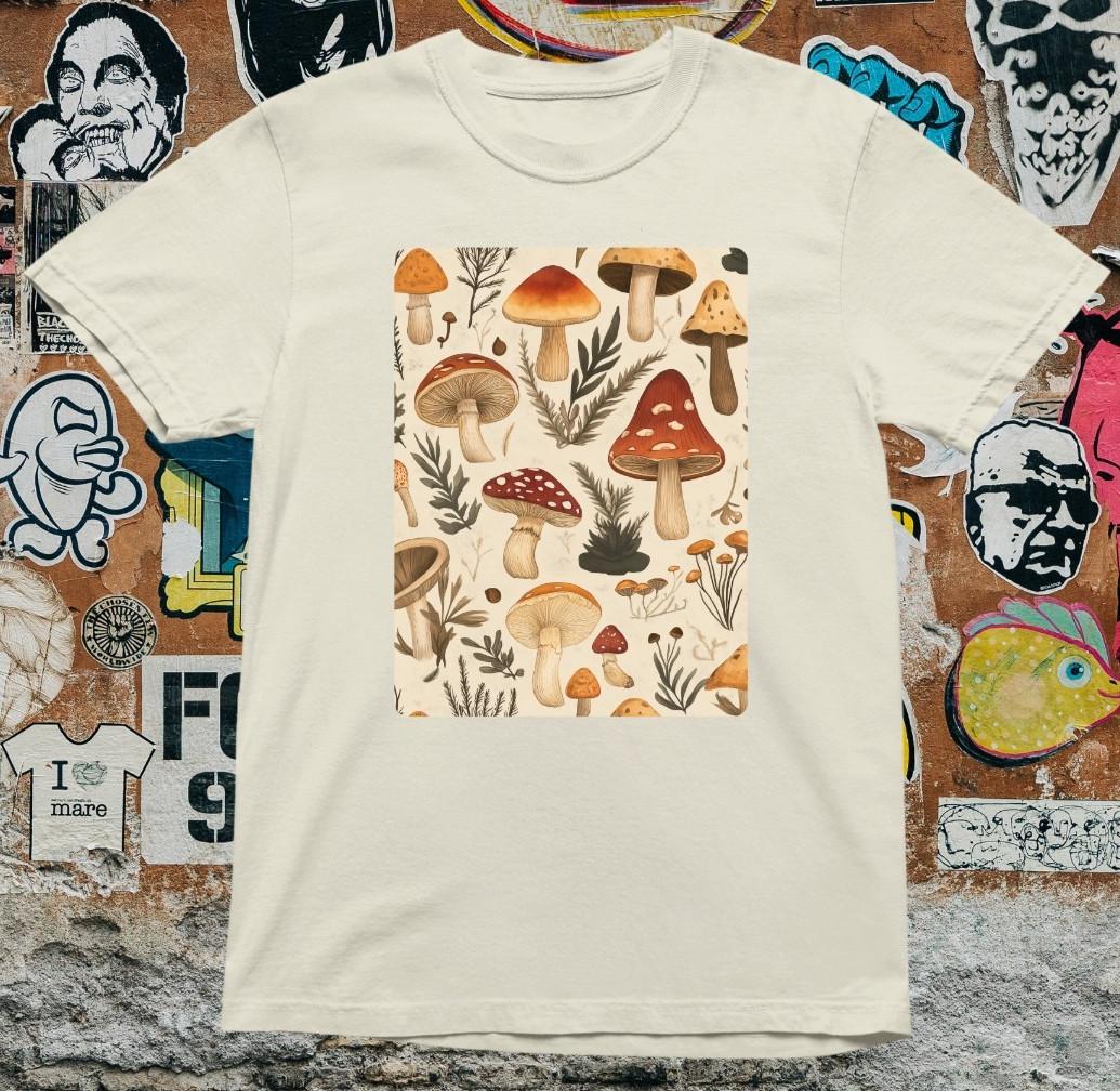 Vintage Mushroom T Shirt – Cottagecore Aesthetic Fungi Tee Botanical Naturecore XXXXL
