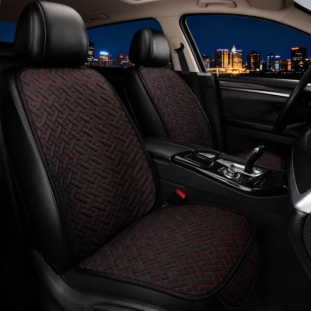 New Linen Woven Pattern All Season Universal Seat Cushion, Comfortable And Wear-Resistant Single Seat, Semi Enclosed Car Accesso