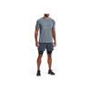 Under Armour Rush Seamless Logo Print Crew Neck Short Sleeve T-Shirt Men Tops Blue 1376781-465