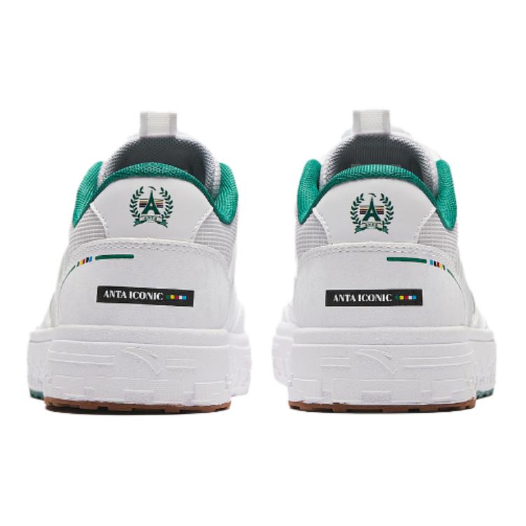 Anta Comfortable Non-Slip Durable Low-Top Kids Skate Shoes Kids Sneakers White Green 312428001-1