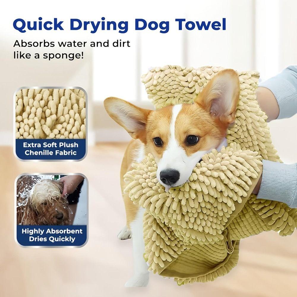 Hot Chenille Fabric Dog Bath Towels Microfiber Quick Drying Cat Bath Towel Extra Soft Highly Absorbent DogTowel Pet Supplies