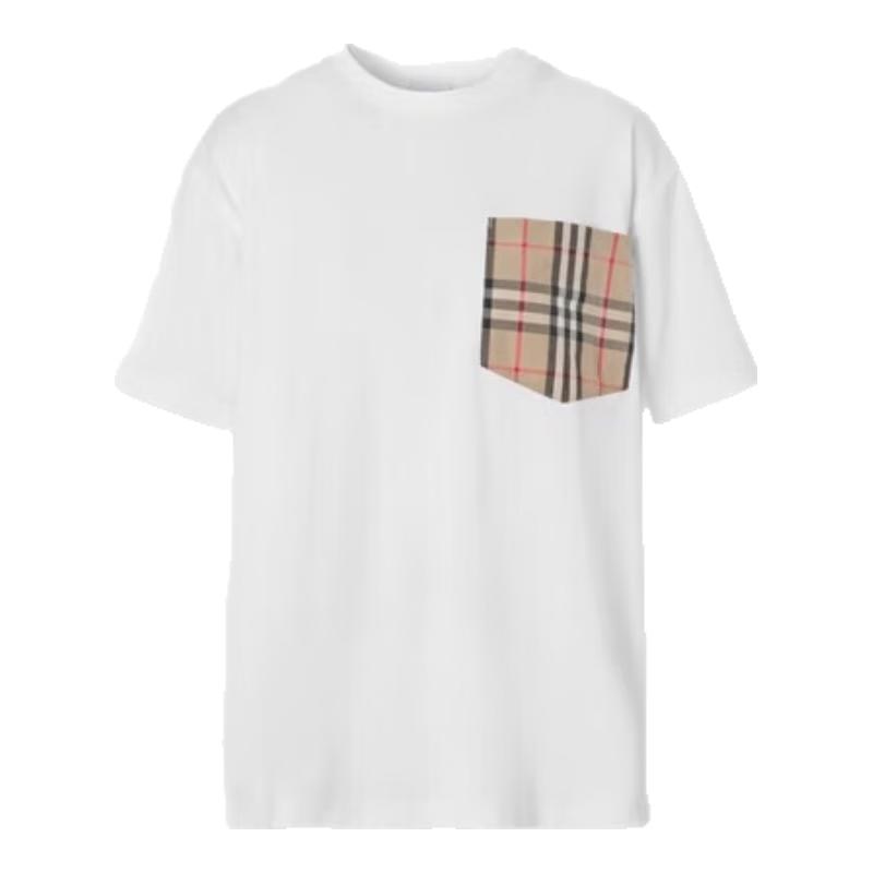 

Burberry Women s Vintage Check Pocket Cotton Loose T-Shirt M