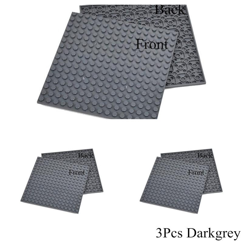 Non-Toxic 3Pcs Plates 16 X 16 Double Sided Baseplate Building Blocks Base Plate Moc City Parts Educational Toy For Children