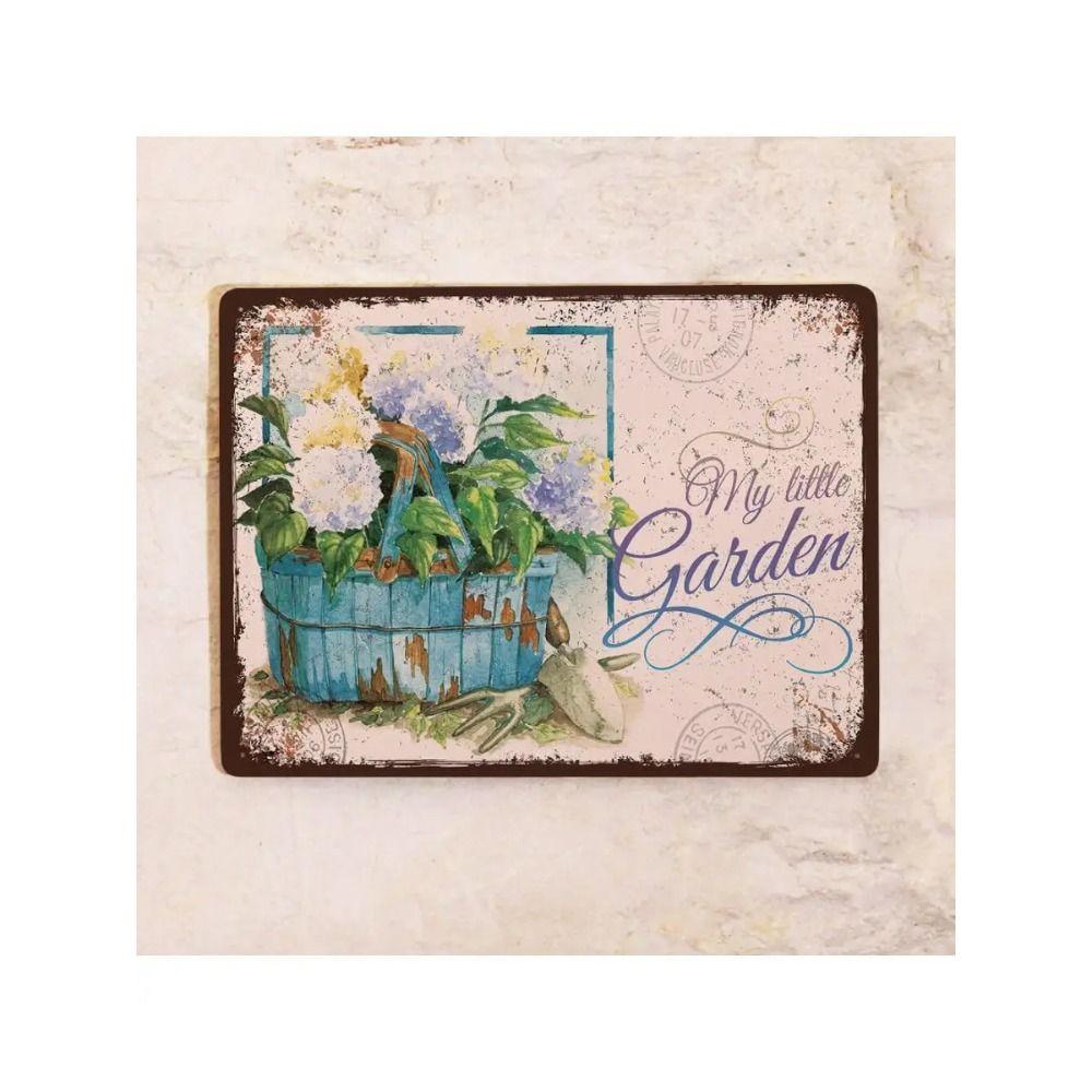 Vintage Floral Metal Sign 20x30cm Wall Decor