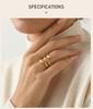 Minimalistischer geometrischer Ring aus Edelstahl für Damen, Goldener wasserdichter breiter Bandring, Schichtschmuck, Einfacher stilvoller Schmuck für den täglichen Gebrauch