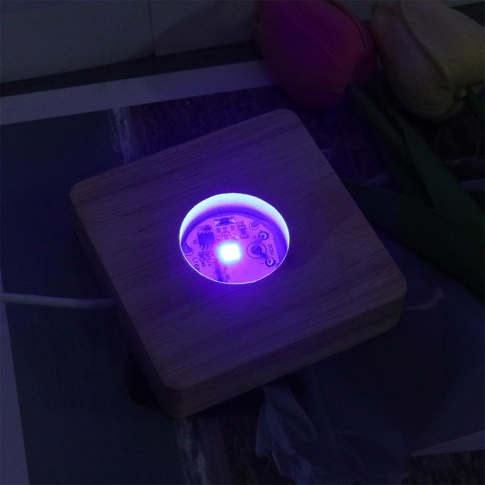 Display Home Decor Resin Art Crystal Display Holder Crystal Stand Lamp Base Wooden Light Base