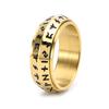 Unisex Rotating Titanium Steel Ring with Ancient Norse Runes Gothic Style Jewelry for Men