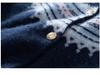 Women's Retro Fair Isle Cashmere Cardigan - Soft Long Sleeve Wool Sweater with Round Neck