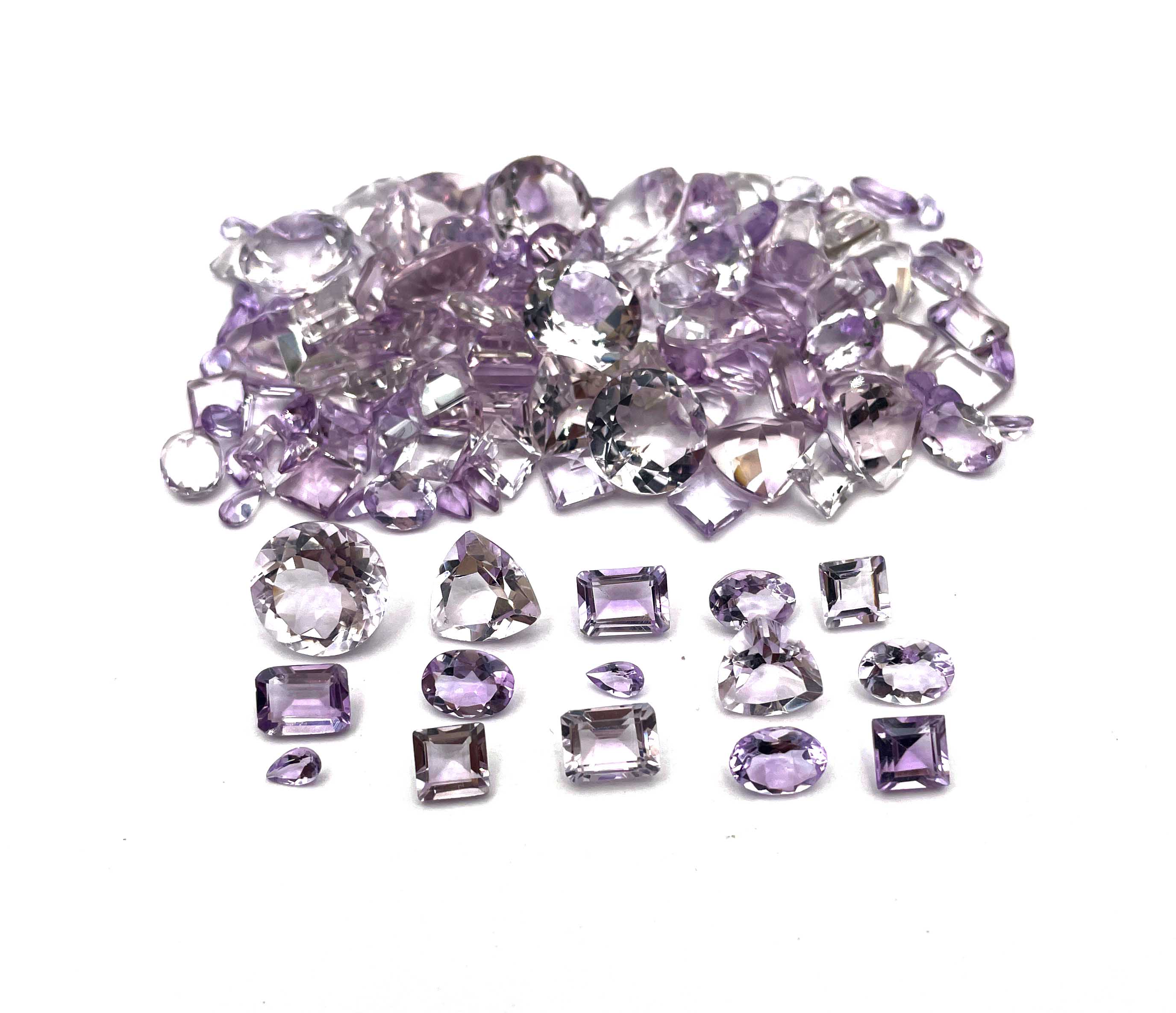 Natural Pink Amethyst Mix Shape Cut Loose Gemstone Lot 80-100 Pcs 100 CT For Jewelry Making розовый
