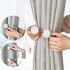 Magnetic Curtain Tiebacks Pearl Ball Elegant Woven Rope Curtain Holdbacks Magnet Drapery Tie Back Clips Curtain Holder for Living Room Bedroom Home