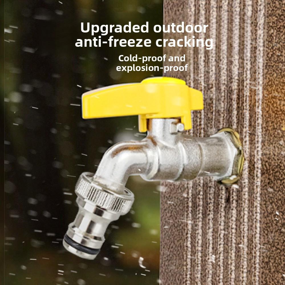 Brass Water Faucet Garden Tools 1/2" inside & outside Easy Turn On/Off Lever Handle Watering Supply Ball Valve