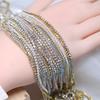 25Cm Long Luxury Crystal Pearl Chain Nail Charms 1.5/2Mm Shining Clear Diamond Nail Art Metal Glass Manicure Crystal Nail Charm