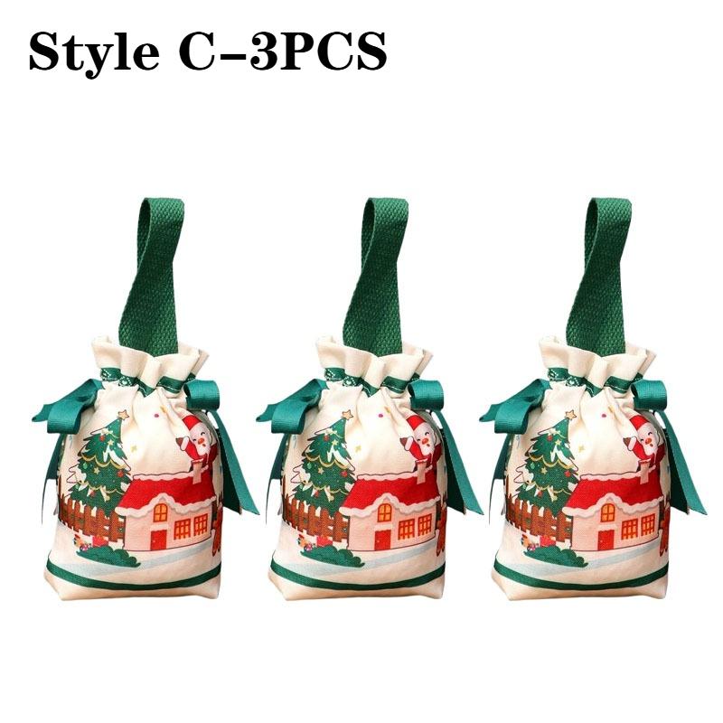 1-10PCS Christmas Gift Bags Christmas Eve Apple Bag Candy Bag Creative Little Gift Bag for Peaceful Fruit Packaging