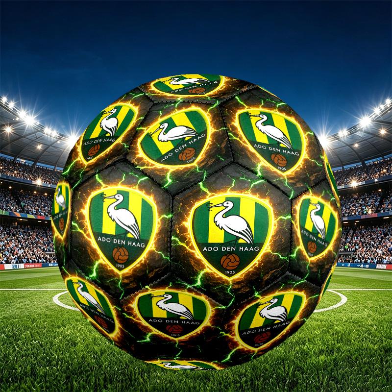 ADO Den Haag Print Size 5 Soccer Ball, PU Wear Resistant Football for Match Training and Daily Practice, Birthday Gift for Soccer Fans