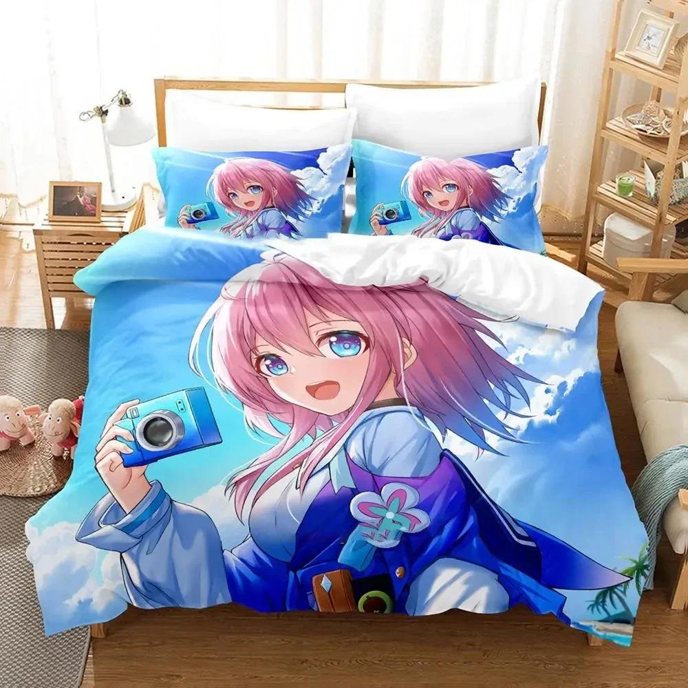 Comfortable Anime Print Duvet Cover Set With Duvet Cover And Pillowcases King Queen Twin Sizes For All Ages