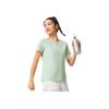 Li-Ning Fitness Series Sports Casual Simple Cool Air Cooling T-Shirt Round Neck Pullover Solid Color Short Sleeve Women Tops Sheep-Fat-Green ATSV346-3