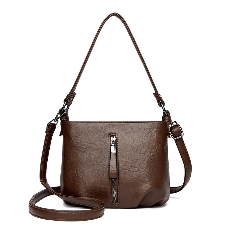 Minimalistyczna Damska Torba na Ramię z Miękkiej Skóry Stylowa Lekka Torba Crossbody do Dojazdów Multifunkcyjna Torebka o Dużej Pojemności