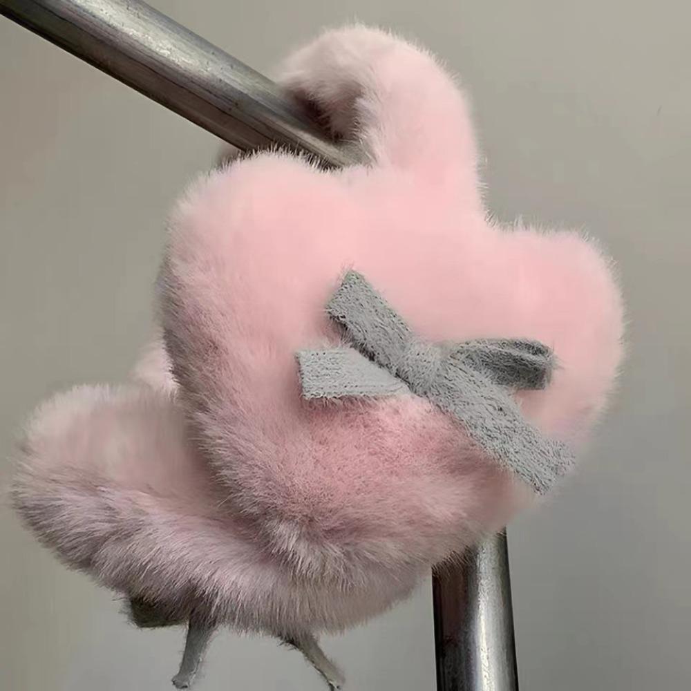

Thickened Bow Knot EarMuffs Fashion Women Ear Cover New Heart Fluffy Ear Muffs розовый