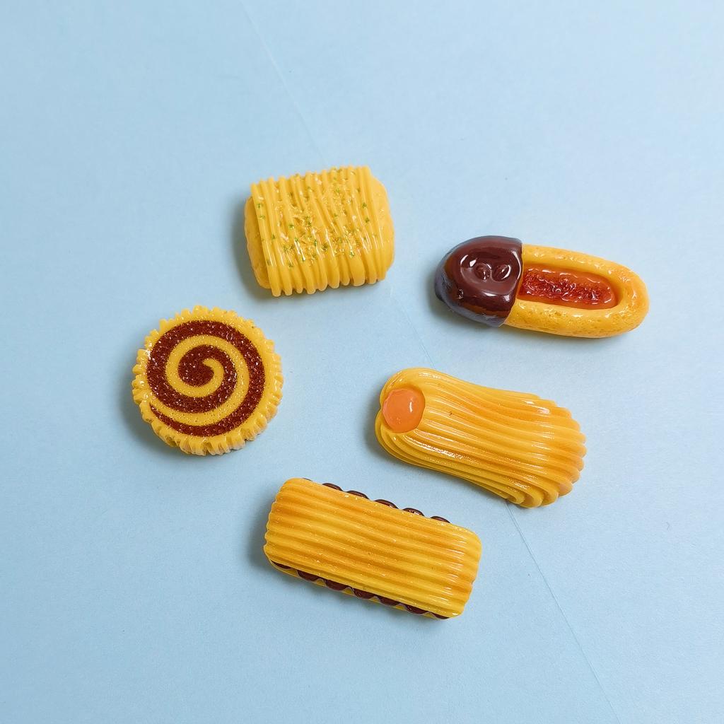 100pcs Kawaii Cartoon Chocolate Cookies Flatback Resin Cabochon SImulation Mini Food Scrapbooking Doll House DIY Craft