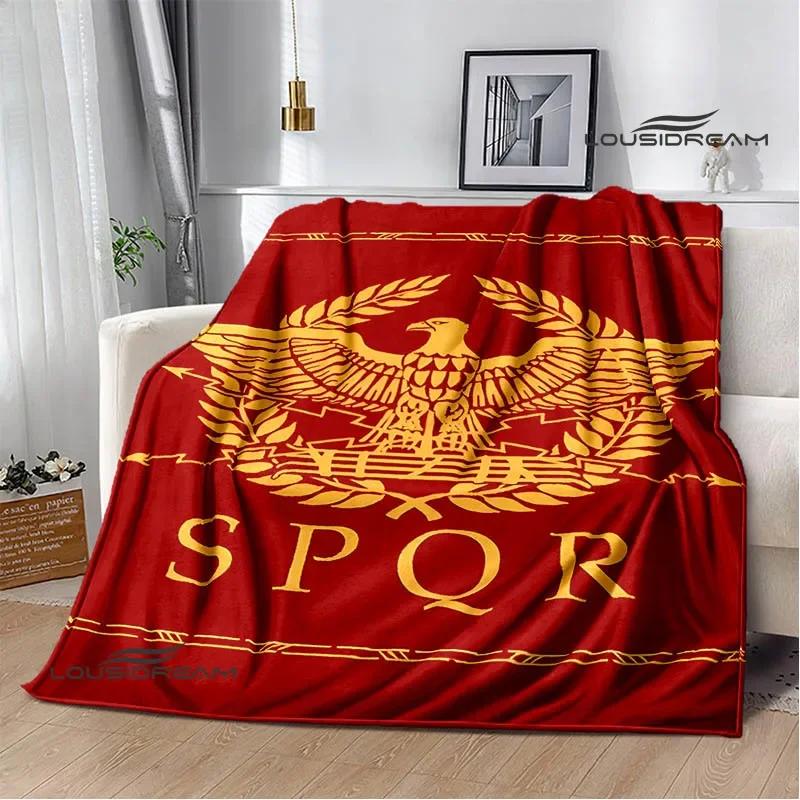 Mantas con el logotipo impreso de Roman SPQR, manta cálida para niños, manta suave y cómoda, mantas de viaje para el hogar, regalo de cumpleaños