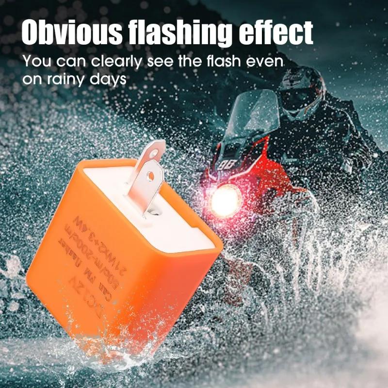 Releu intermitent LED cu 2 pini Intermitent pentru modificarea motocicletei 12V Autoturisme Motociclete cu frecvență reglabilă Semnale de viraj Relee indicatoare