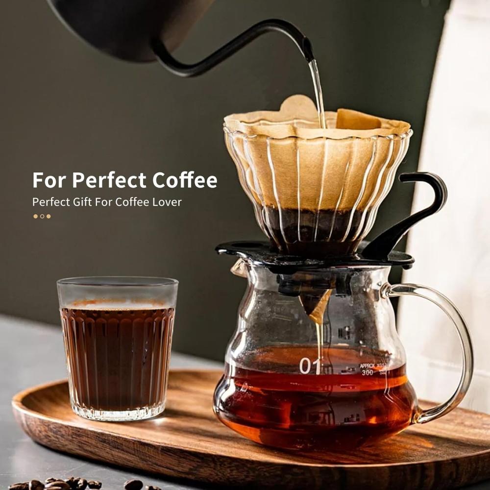 100pcs Wood Pulp Coffee Filter Paper High Permeability Coffee Filter Paper Natural Unbleached Coffee Maker Accessories