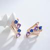 Blue Purple Zircon Geometric Design Vintage Drop Earrings for Women Elegant Wedding Party Jewelry