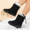 Fashion 2025 New Sweet Bowknot Snow Boots Women Winter Fashion Lace Decoration Ankle Boots for Woman Short Plush Non Slip Shoes Autumn