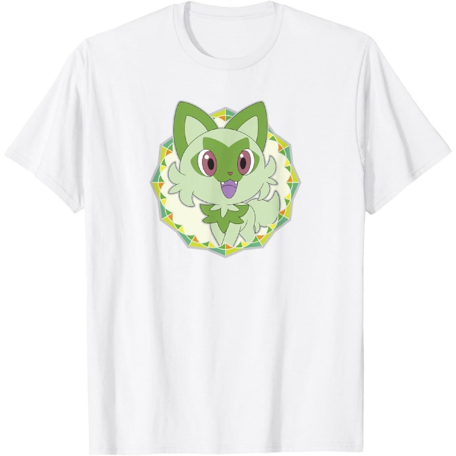 

Pokémon Sprigatito Sparkle Geometric Portrait Icon T-Shirt XXXXXL білий