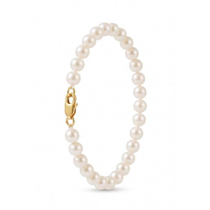 Bracelet - Pearls & Colors - Freshwater Cultured Pearls 5-6 Mm - 9 Ct Yellow Gold - AAA+ Quality - Woman