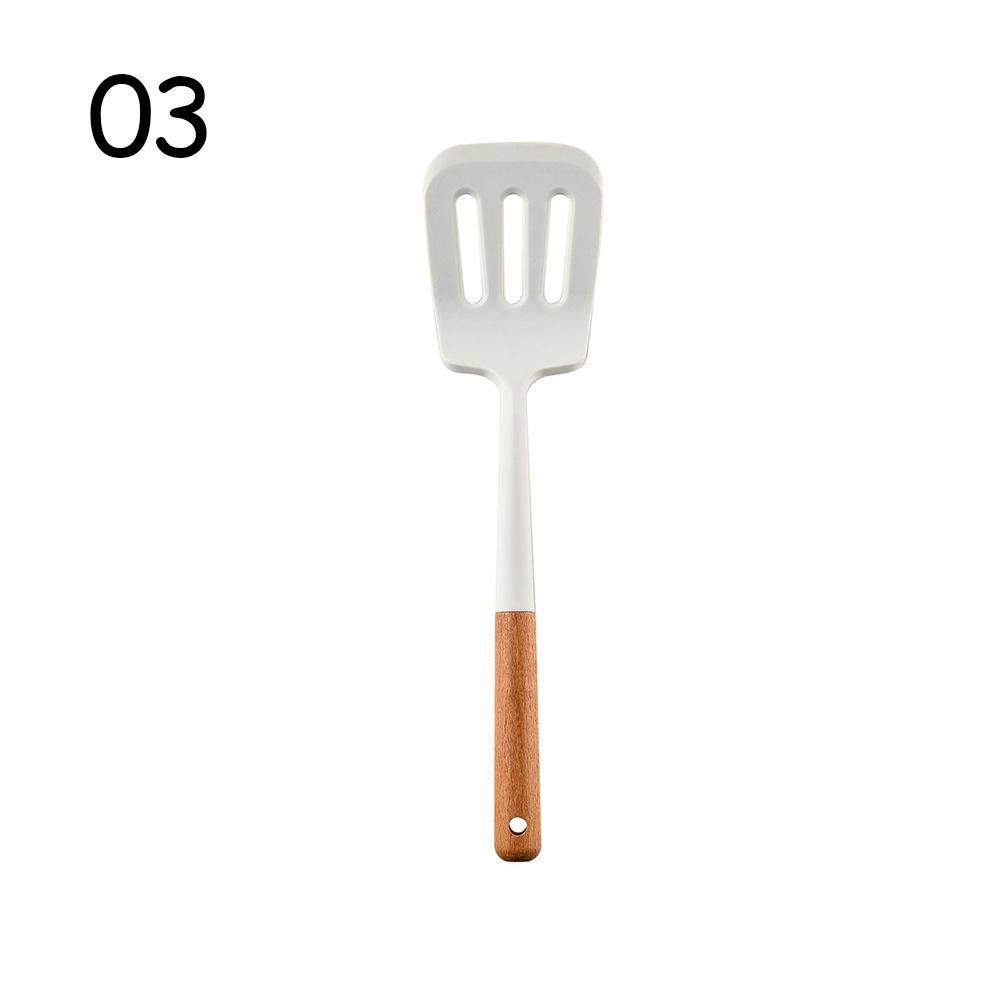 Conjunto de utensílios de cozinha de silicone antiaderente, espátula, batedores de ovos, pá, cabo de aço inoxidável, conjunto de utensílios de cozinha