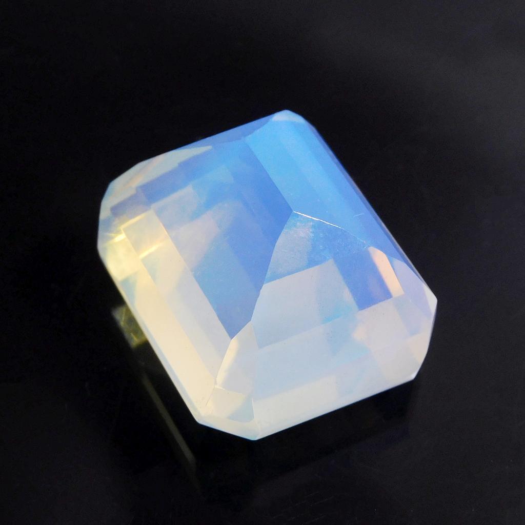 Lab-Created Opal Loose Gemstone Ethiopian Multi-Color 52 ct Emerald Cut October Birthday Birthstone