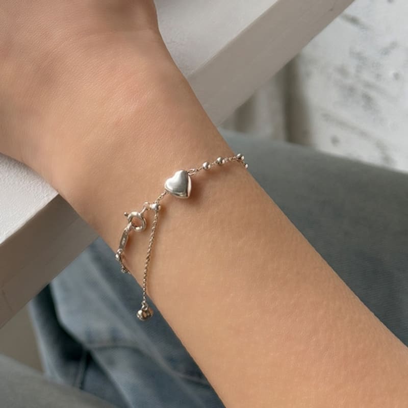Melliv Silver Volume Heart Bracelet_mvb11
