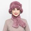 Rex Rabbit Hair Hat Children's New Mother Hat Winter Warm Korean Version Grandma Hat Scarf Middle and Old Age Hat Scarf