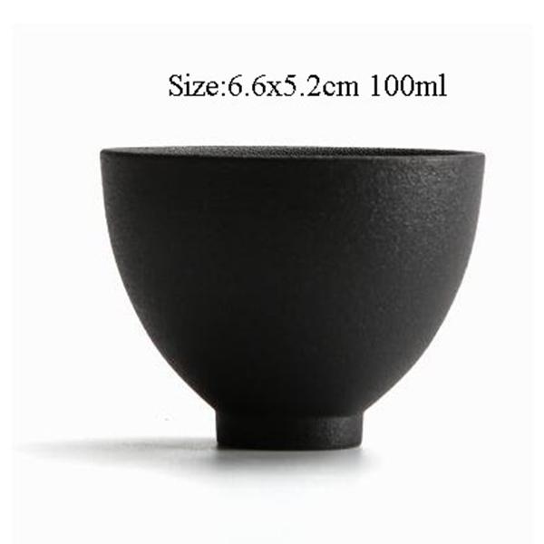 Ceramic Tea Cup Coarse Pottery Japanese Style Black Pottery Kung Fu Tea Set