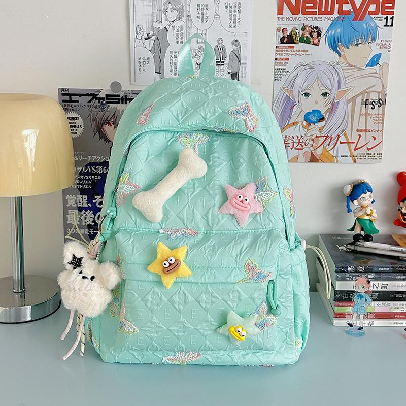 Cute Junior High School Student Schoolbag Female High School Student Sweet Star Backpack Korean Version Ins Girl Student Travel Backpack