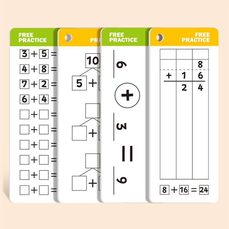 Mathematical Calculations Montessori Math Toy Beginners Practice Arithmetic Fraction Test Card Learning Tools for Primary School