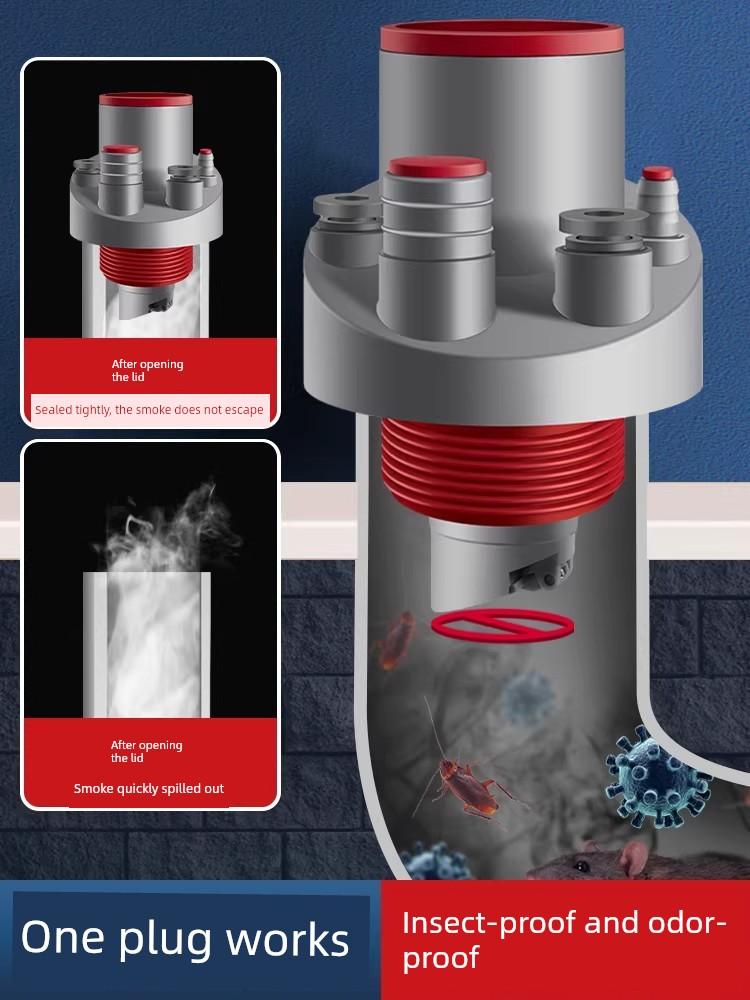 Kitchen Drain Pipe Three-Way Connector, Sink Five-Way Connector, Water Purifier Drainage Pipe, Anti-Odor Diverter
