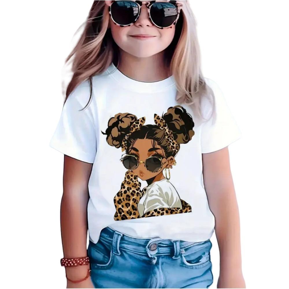 Colorful children's T-shirt summer short sleeved girls' T-shirt top fashionable little girls' clothes casual O-neck boys' and children's T-shirt