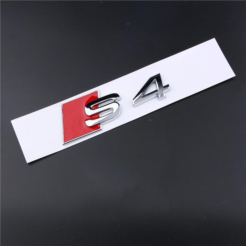 3D Metal Badge Stickers For S2 S line S3 S4 S5 S6 S7 S8 RS3 RS4 RS5 RS6 RS7 RS8 Car Logo Emblem Trunk Decoration Accessories AX2s38