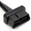OBD2 Y Splitter 1 In 2 Extension Cable Ultra-thin Elbow Noodles Cable Diagnostic Connector Cable Cord With Switch